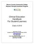 Clinical Education Handbook For Student/Learners