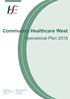 Community Healthcare West. Operational Plan 2018