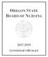 OREGON STATE BOARD OF NURSING GOVERNOR S BUDGET