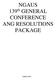 NGAUS 139 th GENERAL CONFERENCE ANG RESOLUTIONS PACKAGE