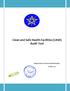 Clean and Safe Health Facilities (CASH) Audit Tool. Medical Services Directorate-MOH Ethiopia
