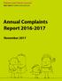 Annual Complaints Report