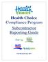 Health Choice Compliance Program Subcontractor Reporting Guide