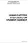 HUMAN FACTORS B120125DXQ-DM STUDENT HANDOUT