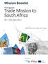 South Africa. Trade Mission to. South Africa, 10 14th October. Mission Booklet. information on participants. Portuguese.