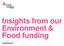Insights from our Environment & Food funding. Insight Report 2 December 2017