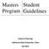 Masters Program. Student Guidelines