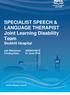 SPECIALIST SPEECH & LANGUAGE THERAPIST Joint Learning Disability Team Stobhill Hospital