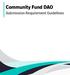 Community Fund DAO. Submission Requirement Guidelines