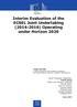 Interim Evaluation of the ECSEL Joint Undertaking ( ) Operating under Horizon 2020