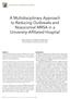 A Multidisciplinary Approach to Reducing Outbreaks and Nosocomial MRSA in a University-Affiliated Hospital