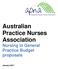 Australian Practice Nurses Association Nursing in General Practice Budget proposals