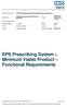 EPS Prescribing System Minimum Viable Product Functional Requirements
