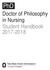 PhD. Doctor of Philosophy in Nursing Student Handbook