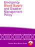 Emergency Blood Supply and Disaster Management Policy