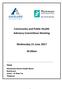Community and Public Health Advisory Committees Meeting. Wednesday 21 June am