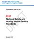 Consultation Paper on the. Draft National Safety and Quality Health Service Standards