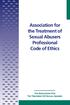 Association for the Treatment of Sexual Abusers Professional Code of Ethics