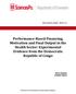 Performance Based Financing, Motivation and Final Output in the Health Sector: Experimental Evidence from the Democratic Republic of Congo