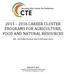 CAREER CLUSTER PROGRAMS FOR AGRICULTURE, FOOD AND NATURAL RESOURCES