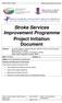 Stroke Services Improvement Programme. Stroke Project Initiation Document