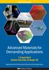 Advanced Materials for Demanding Applications. 7 9 April 2014 Glyndwr University, St Asaph, UK