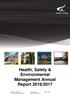Health, Safety & Environmental Management Annual Report 2016/2017