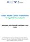Allied Health Career Framework Te Anga Mahi Hauora Haumi Wairarapa, Hutt Valley & Capital and Coast DHBs