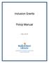 Inclusion Grants. Policy Manual