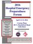2016 Hospital Emergency Preparedness Forum