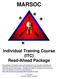 MARSOC. Individual Training Course (ITC) Read-Ahead Package