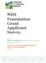 Rātā Foundation Grant Applicant Survey
