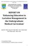 REPORT ON Enhancing Education in Lactation Management in the Undergraduate Medical Curriculum