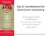 Top 10 Considerations for Government Contracting