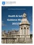 Health & Safety Guidance Manual 2017/18 Undergraduate Students, Socrates & Visiting Students, Post-Graduate Students & New Staff/Research Personnel