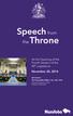 Speech from. the Throne. At the Opening of the Fourth Session of the 40th Legislature November 20, The Honourable Philip S. Lee, C.M., O.M.