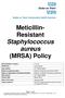 Meticillin- Resistant Staphylococcus aureus (MRSA) Policy