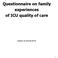 Questionnaire on family experiences of ICU quality of care