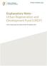 Explanatory Note - Urban Regeneration and Development Fund (URDF)