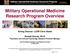 Military Operational Medicine Research Program Overview