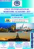 GNLU INTERNATIONAL MARITIME ACADEMY (Theme : Maritime Industry, Naval Power and the Marine Environment) April, 2017