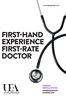FIRST-HAND EXPERIENCE FIRST-RATE DOCTOR