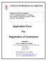 Application Form. For. Registration of Contractors