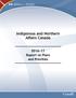 Indigenous and Northern Affairs Canada Report on Plans and Priorities