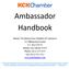 Index. Ambassador Responsibilities. Meeting locations and dates. Calendar of Events. Point System. Point sheet. Event Description