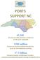 PORTS SUPPORT NC 65,300. $500 million. $7.5 billion. NC jobs provided directly or indirectly by the ports statewide