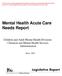 Mental Health Acute Care Needs Report
