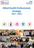 Allied Health Professionals Strategy