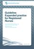 Guideline: Expanded practice for Registered Nurses