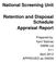 National Screening Unit Retention and Disposal Schedule Appraisal Report